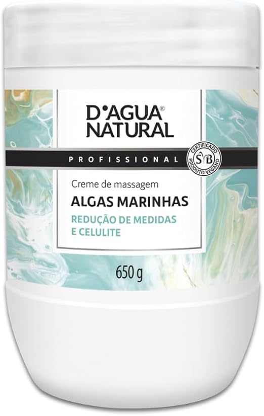 Creme De Massagem Algas Marinhas 650g Dagua Natural Celulite