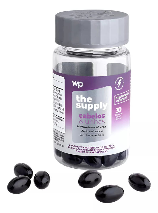 WPink Cabelos e Unhas Suplemento de Beleza – 30 cápsulas Softgel – WP