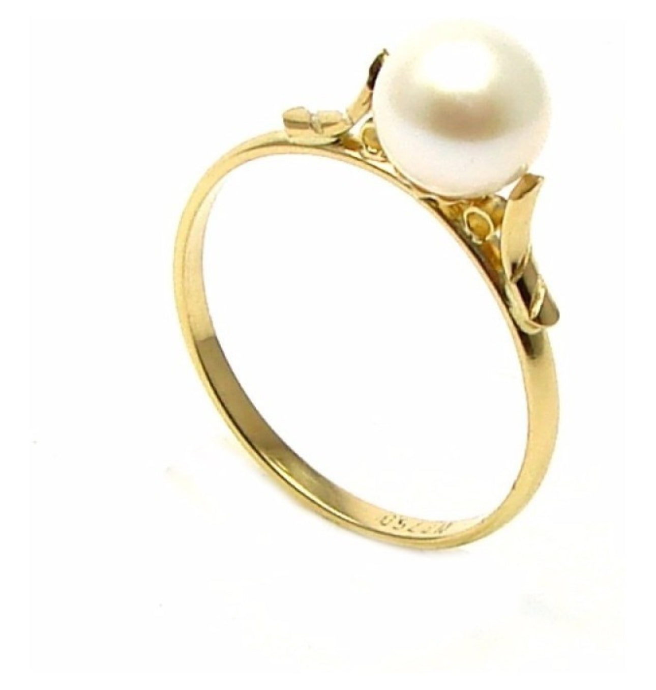 Anel De Pérola Legítima Ouro 18k