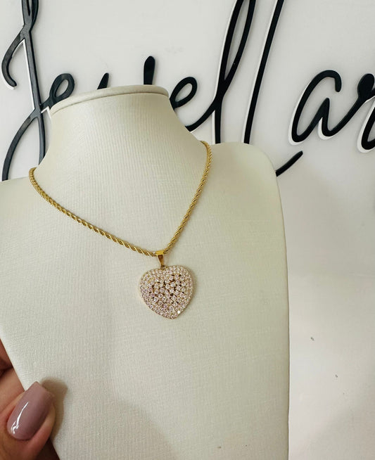 Baiano Chain 45cm with Heart Pendant