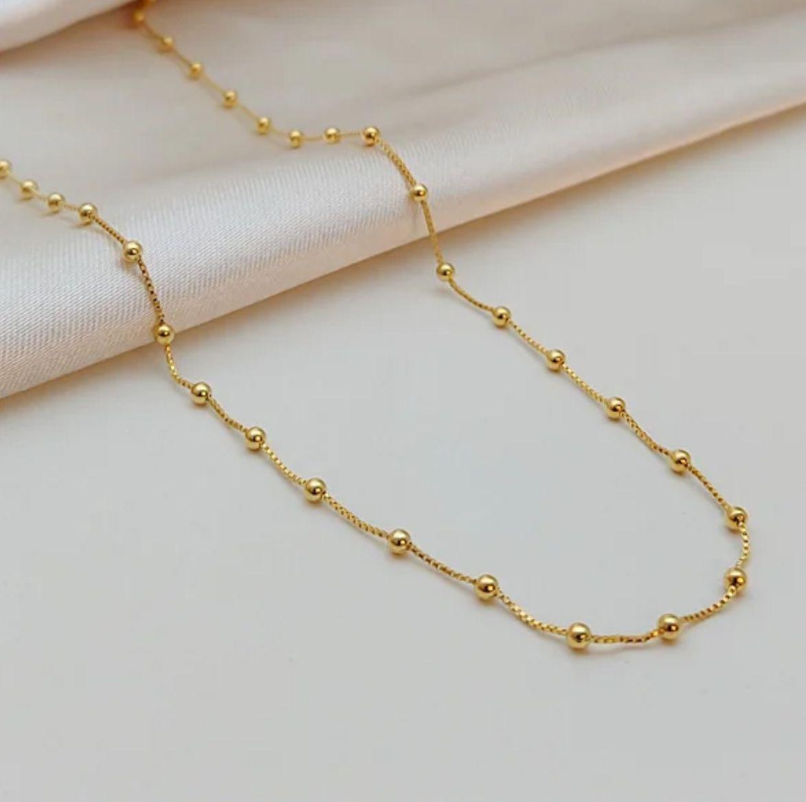 Ball Bead Choker Necklace β Gold-Plated