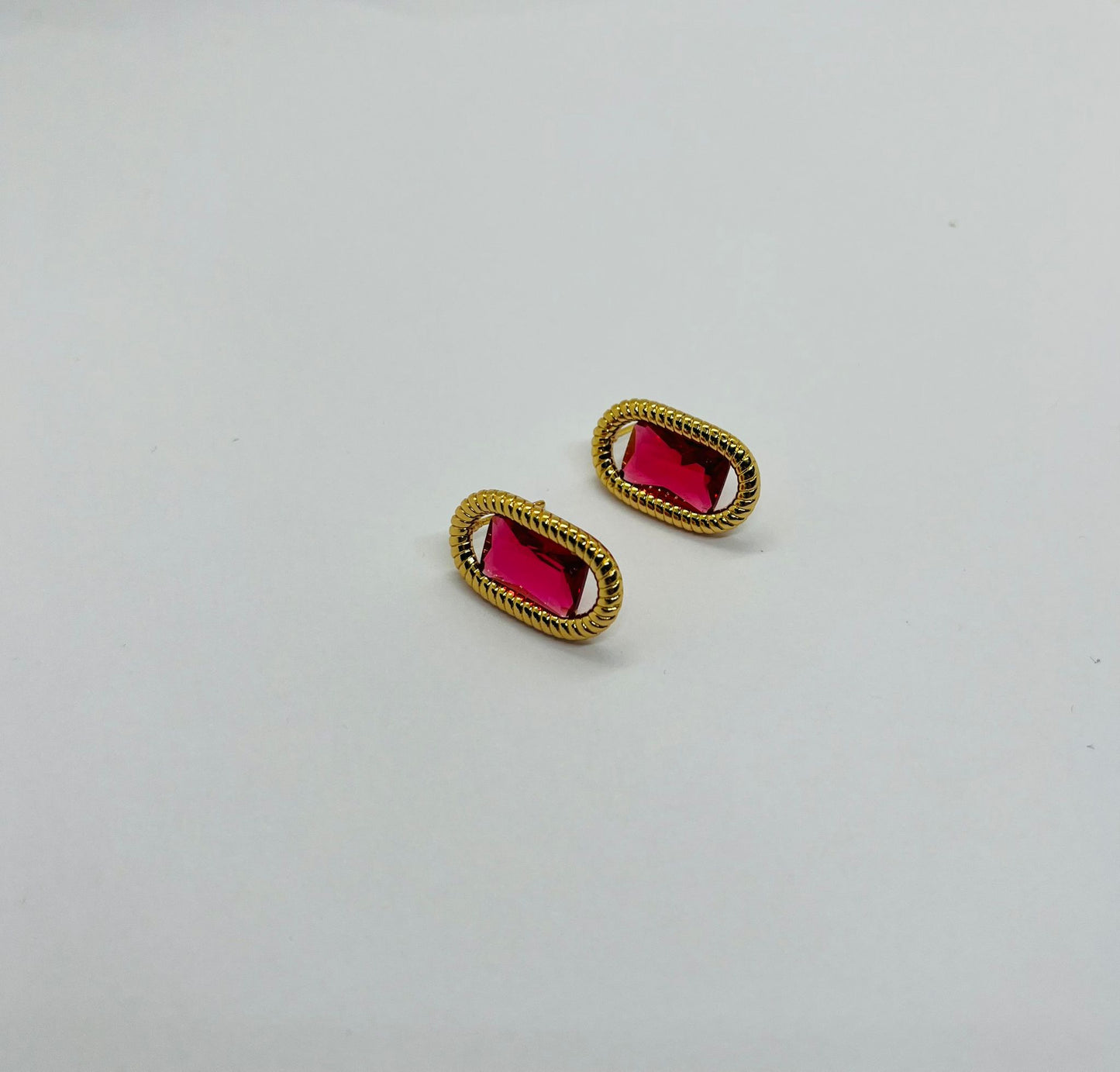 Red Stone Earrings β Bold & Elegant