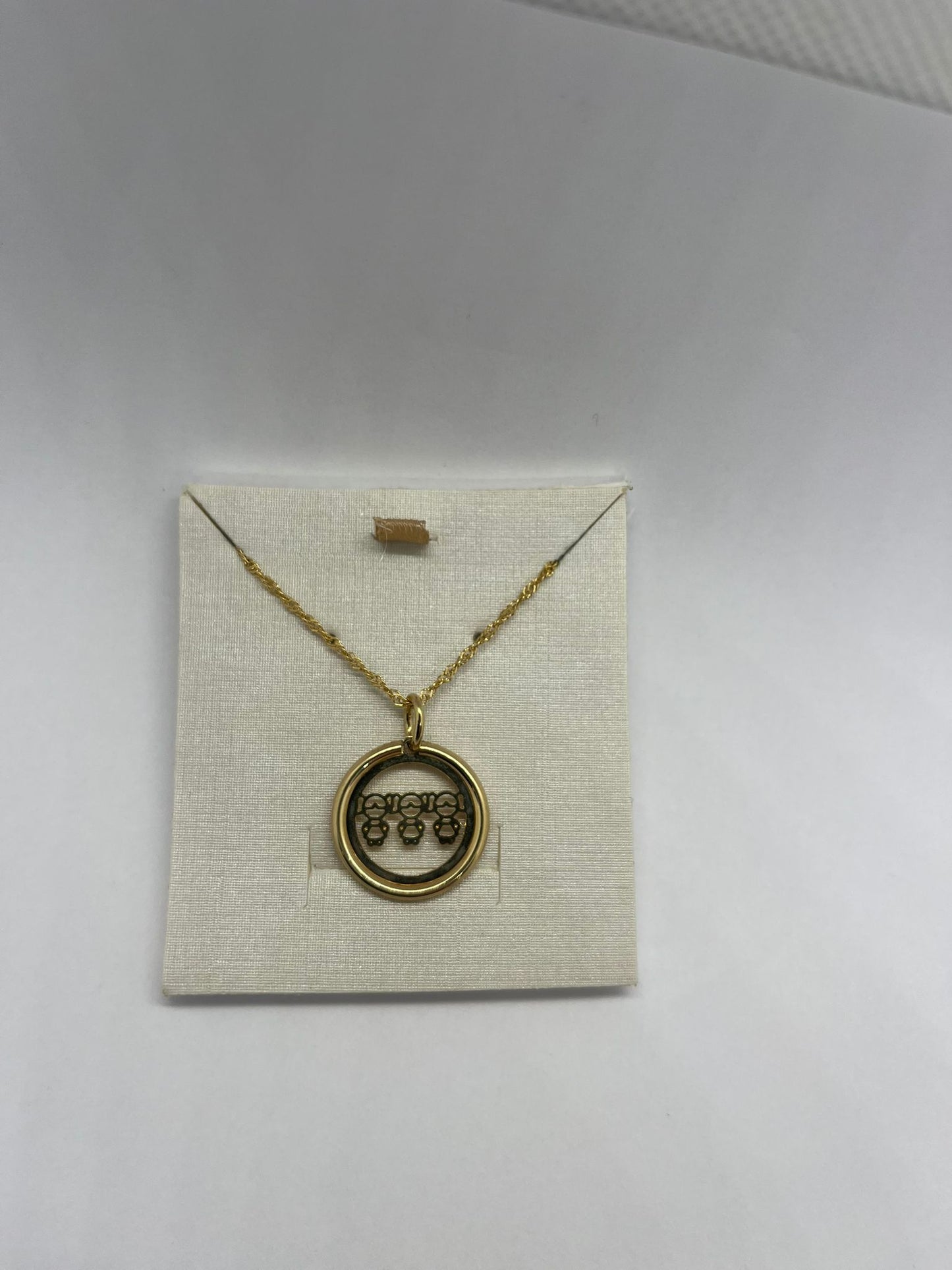 Necklace with Round Pendant featuring Three Girls