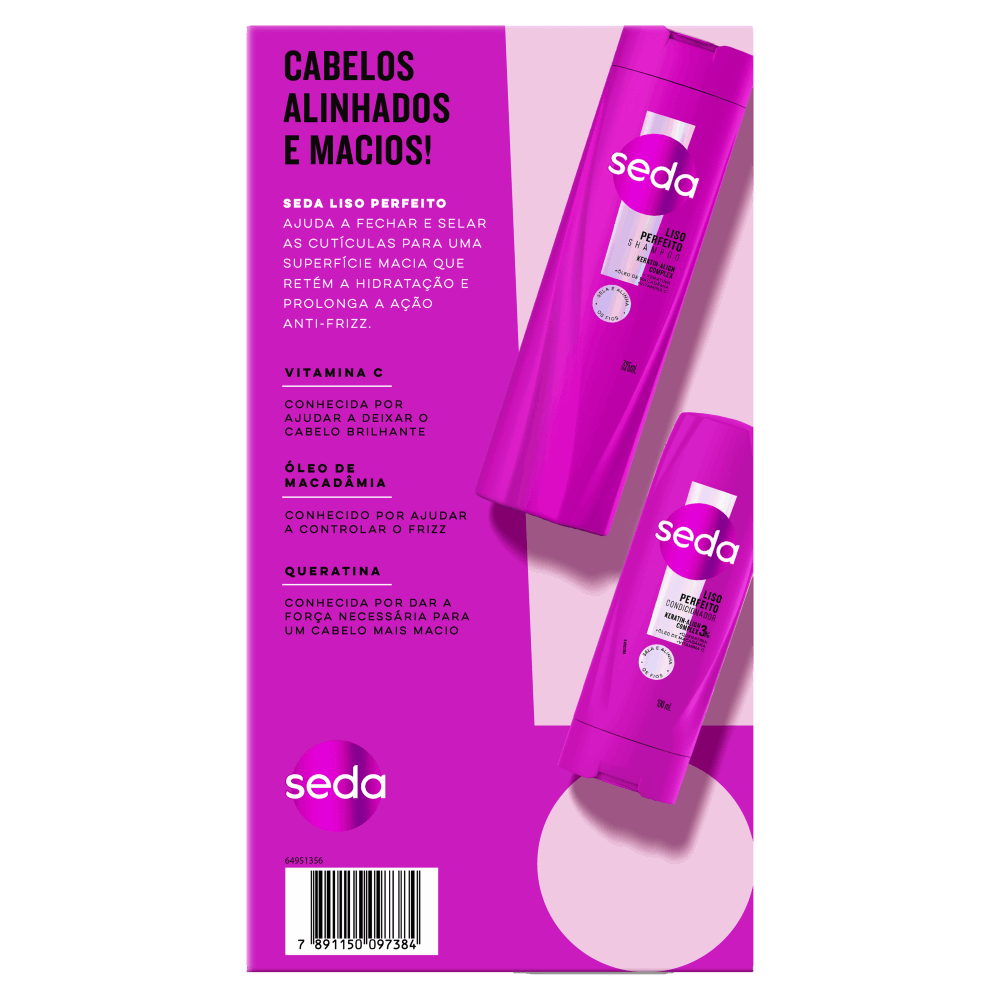 Kit Seda Liso Perfeito – Shampoo 300ml + Condicionador 190ml
