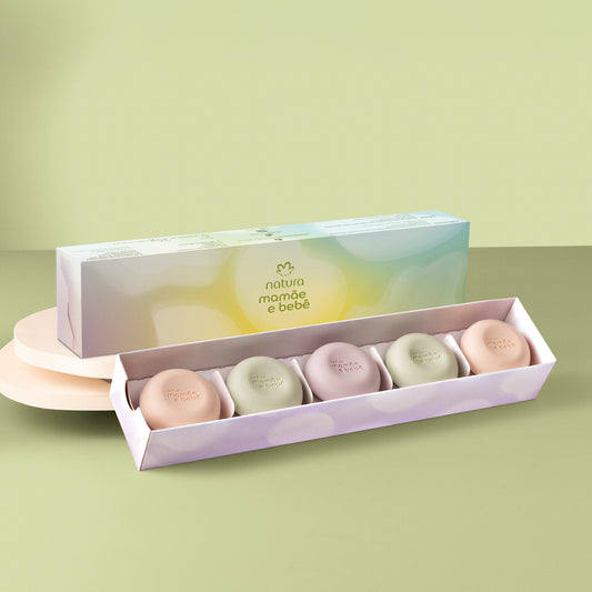 Minissabonetes em Barra Sortidos Mamãe e Bebê (5 unidades)