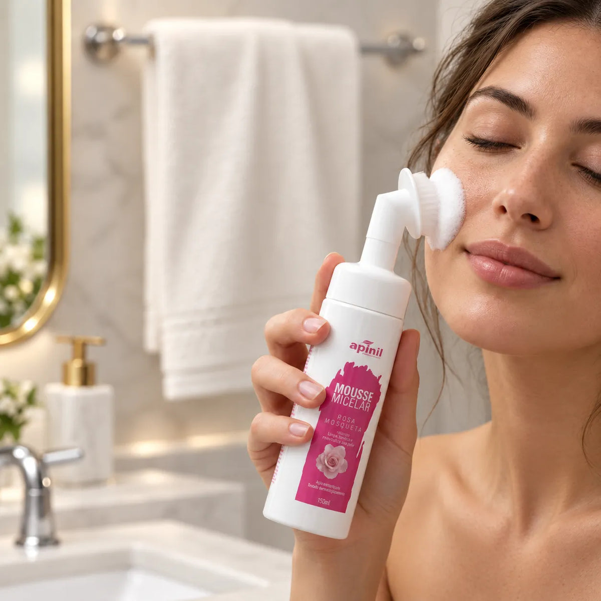 Mousse Micelar Rosa Mosqueta 150ml – Apinil Cosméticos