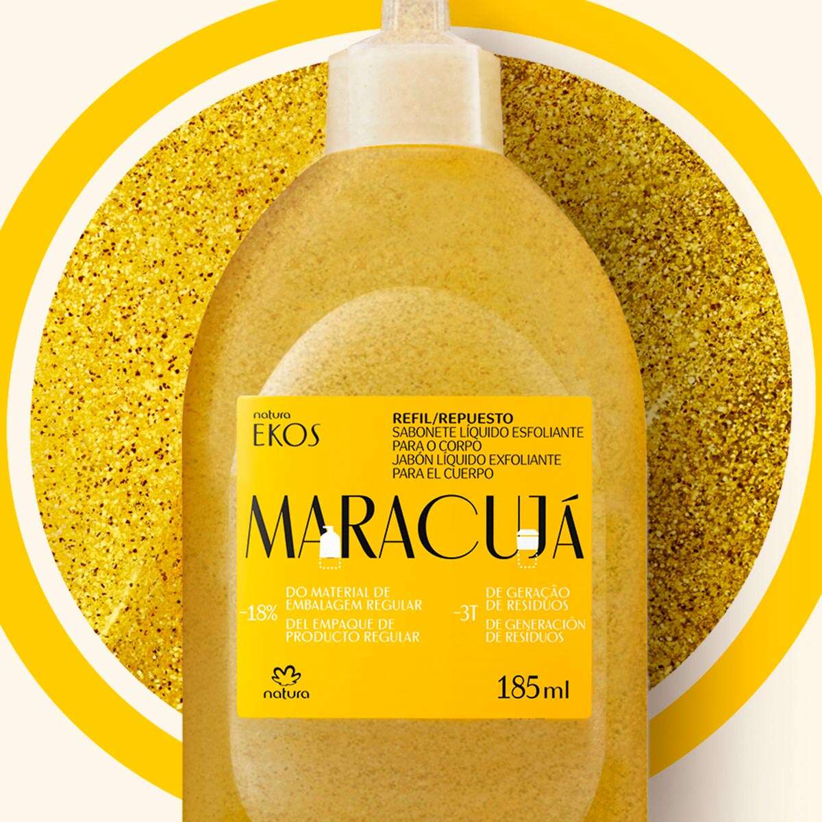 Refil Sabonete Esfoliante Maracujá 185ml – Natura Ekos