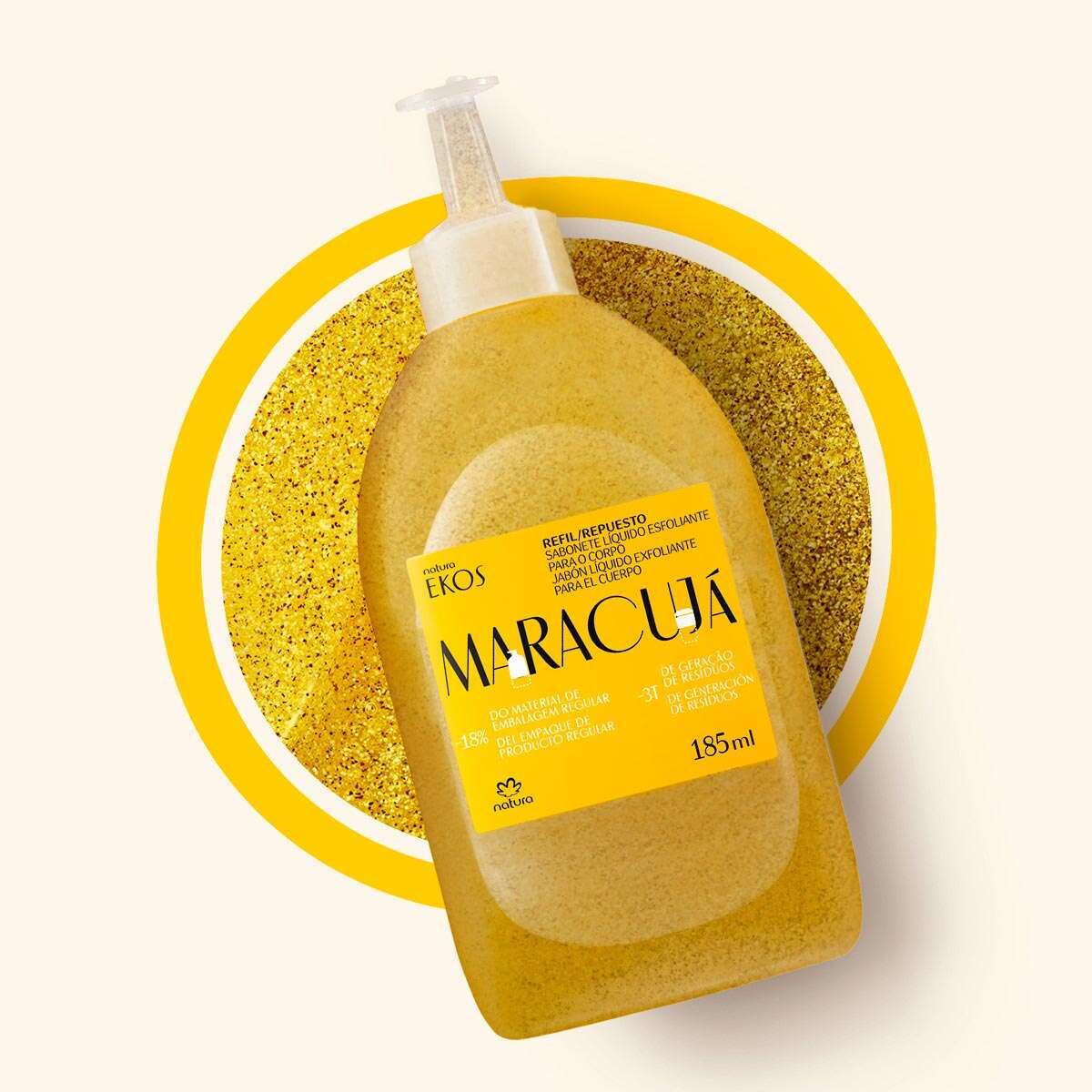 Refil Ekos Sabonete Líquido Esfoliante Maracujá 185ml