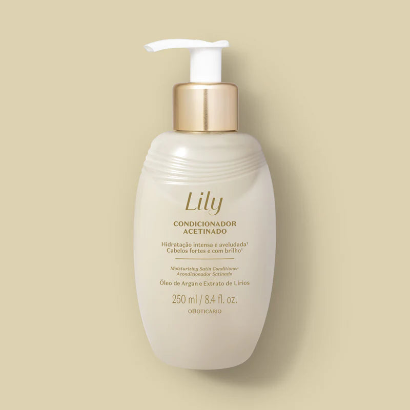 Linha Acetinada Lily | Shampoo e Condicionador 250ml – Hidratação e Brilho para Cabelos