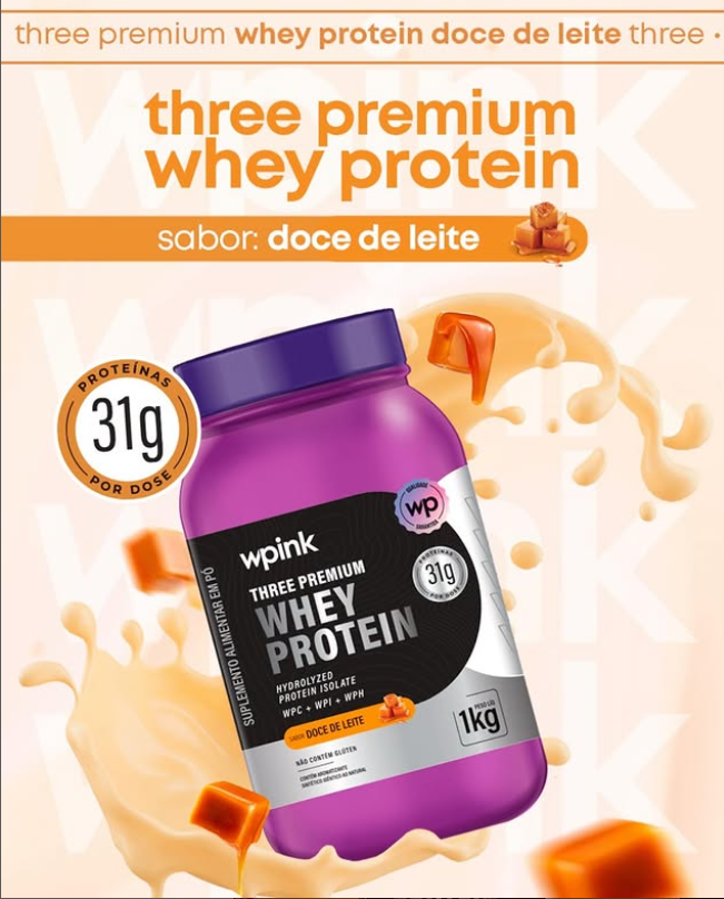 Wpink Whey Protein – Sabor Doce de Leite – 1kg
