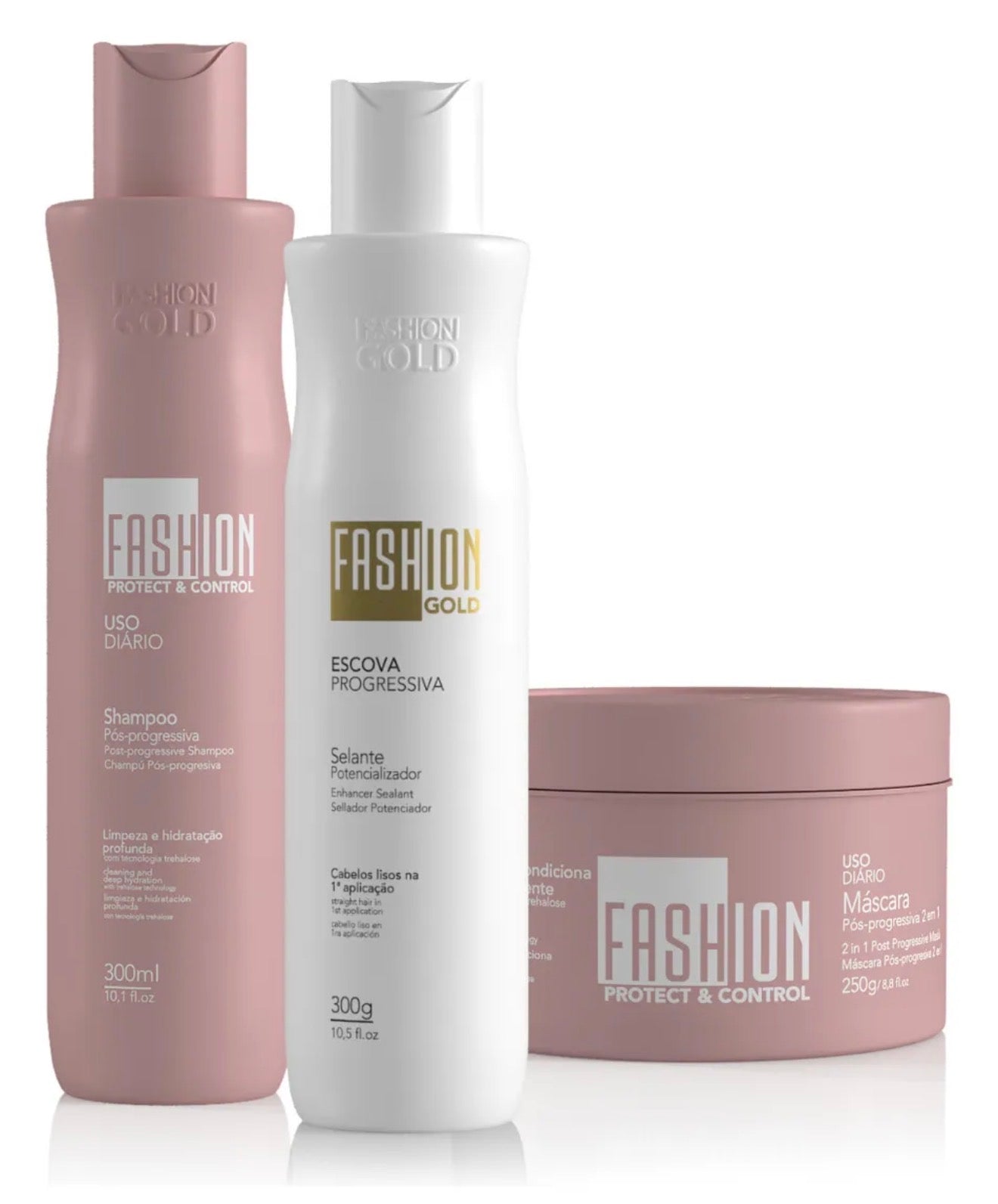 Combo Escova Progressiva Fashion Gold 300g