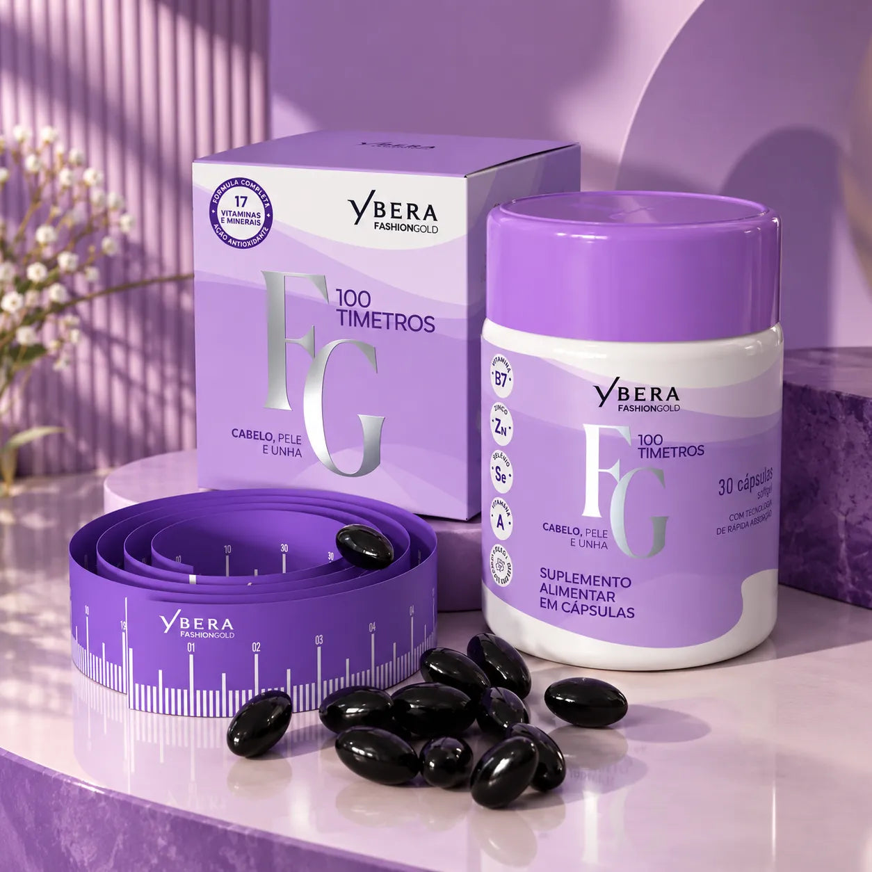 100timetros Cabelo, Pele e Unhas 30 Cápsulas Softgel