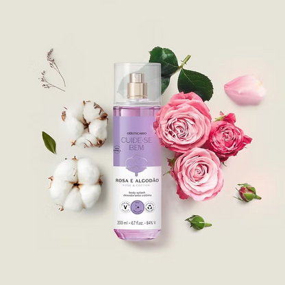 Kit Cuide-se Bem Rosa e Algodão – Body Splash 200 ml – O Boticário