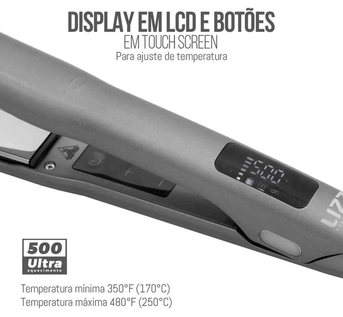 Lizz original Extreme 500°F Profissional Prancha Titânio Iônica Bivolt Alisa Modela Anti Frizz