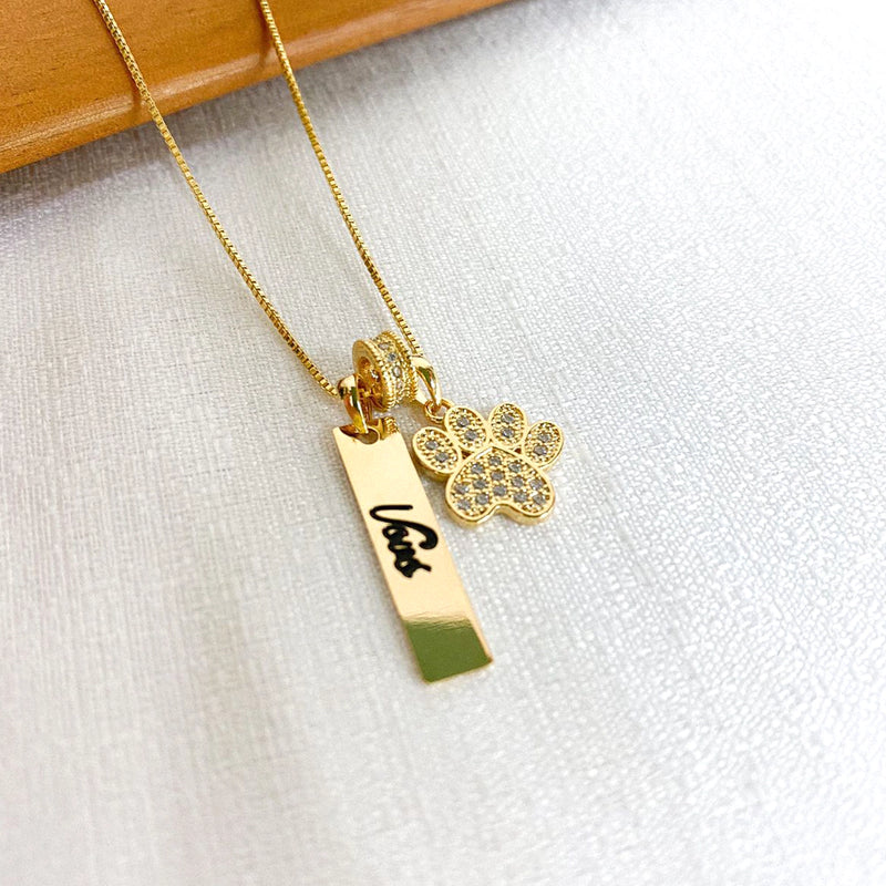 Personalized Necklace - Grandma, Son, or Pet Paw