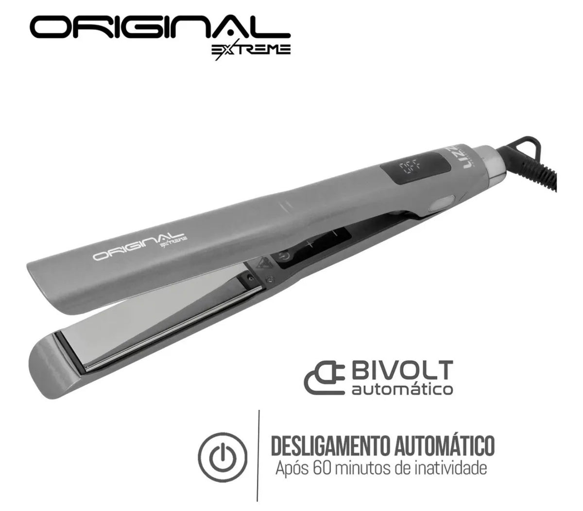 Lizz original Extreme 500°F Profissional Prancha Titânio Iônica Bivolt Alisa Modela Anti Frizz