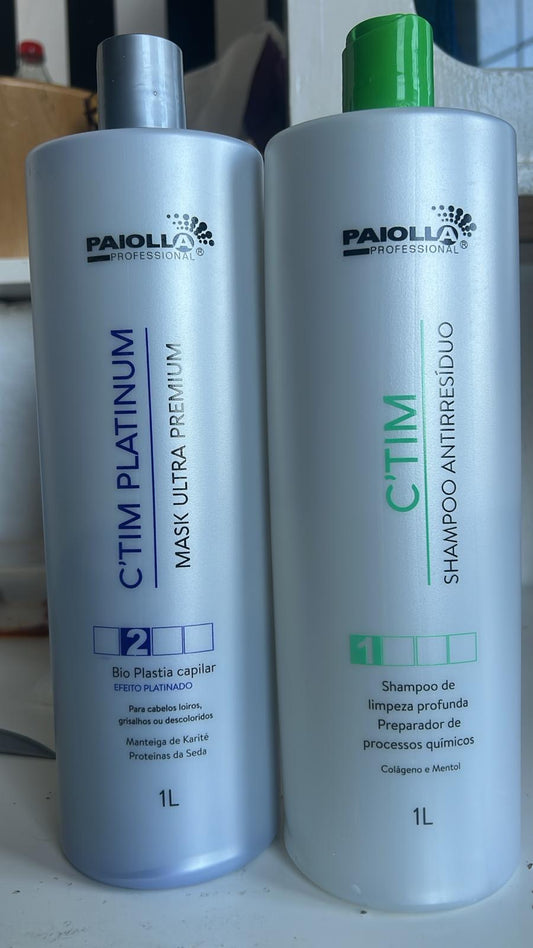 Progressiva Ctim Platinum Blond Paiolla 1L Kit 2x1