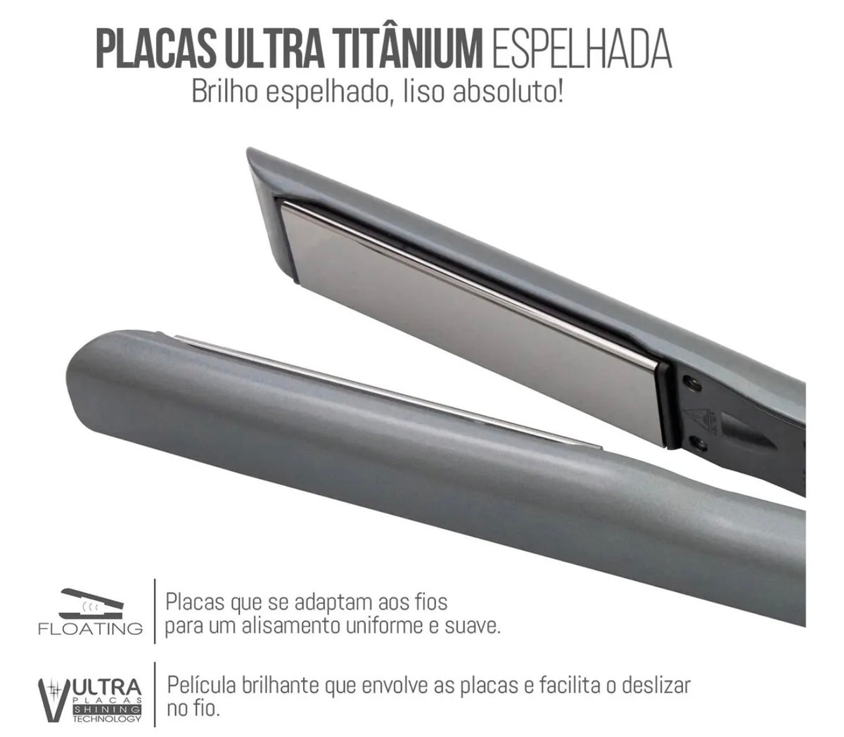 Lizz original Extreme 500°F Profissional Prancha Titânio Iônica Bivolt Alisa Modela Anti Frizz