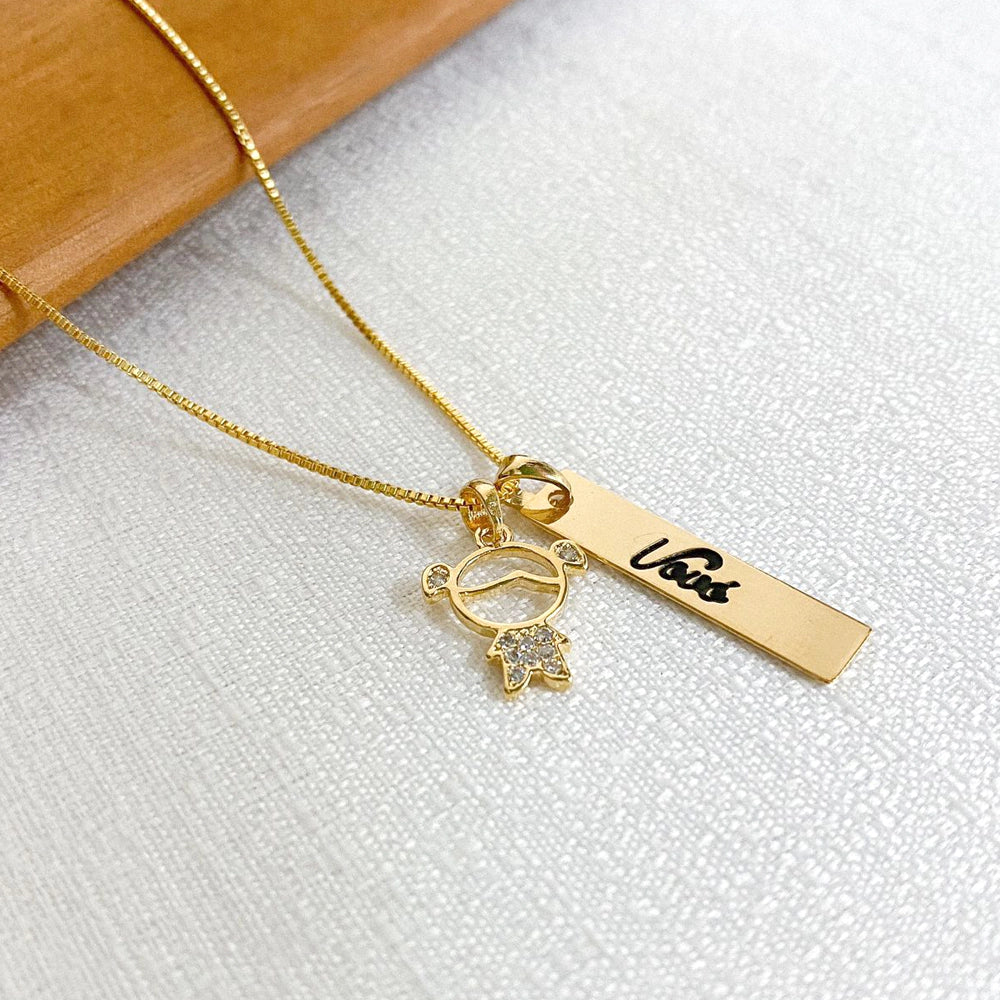 Colar Personalizado – Vovó, Filho ou Patinha de Pet