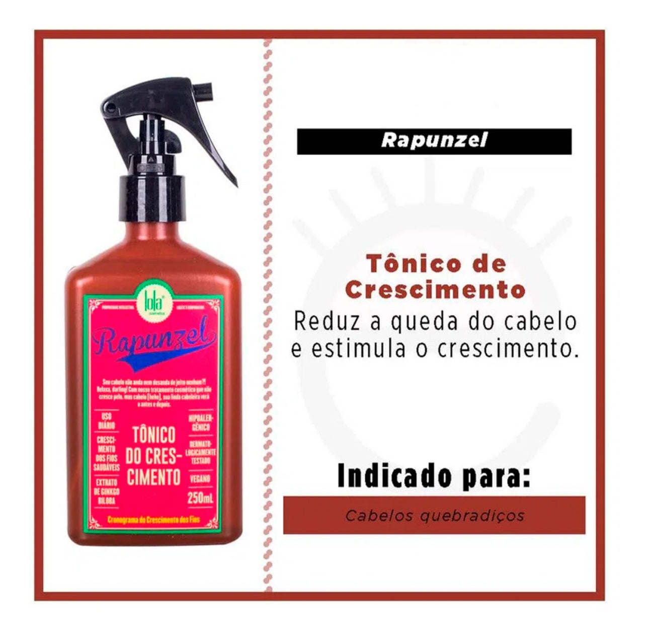 Spray Rapunzel Tônico Capilar 250ml – Lola Cosmetics
