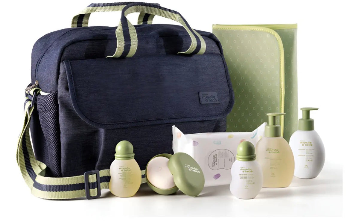 Conjunto Bolsa Mamãe Bebe Com Trocador 8 itens
