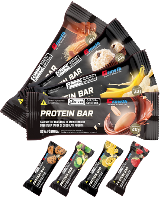 Barra de Proteína com Recheio – Display (12 unidades) – Growth Supplements