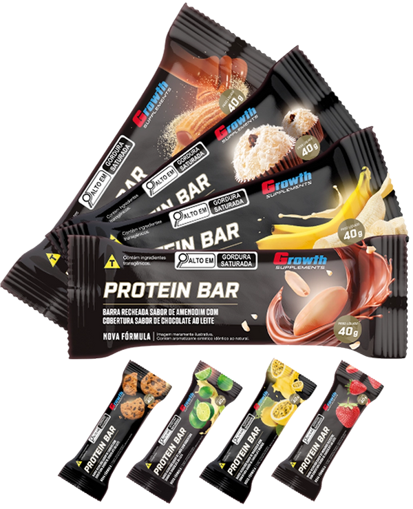 Barra de Proteína com Recheio – (12 unidades) – Growth Supplements