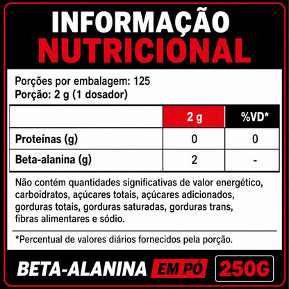 Beta-Alanina em Pó 250g – Growth Supplements