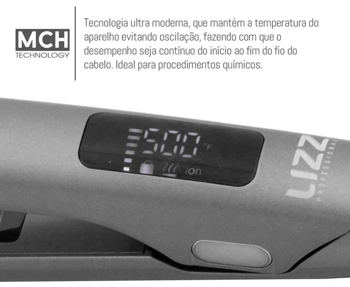 Lizz original Extreme 500°F Profissional Prancha Titânio Iônica Bivolt Alisa Modela Anti Frizz