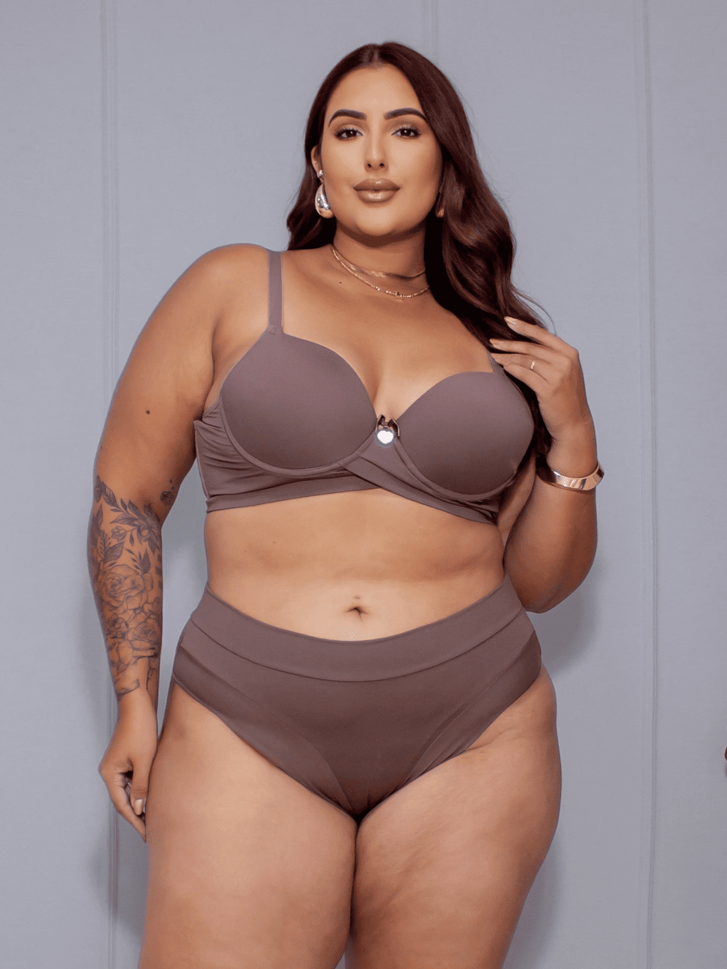 Calcinha Cós Médio Semi Fio Duplo Chocolate