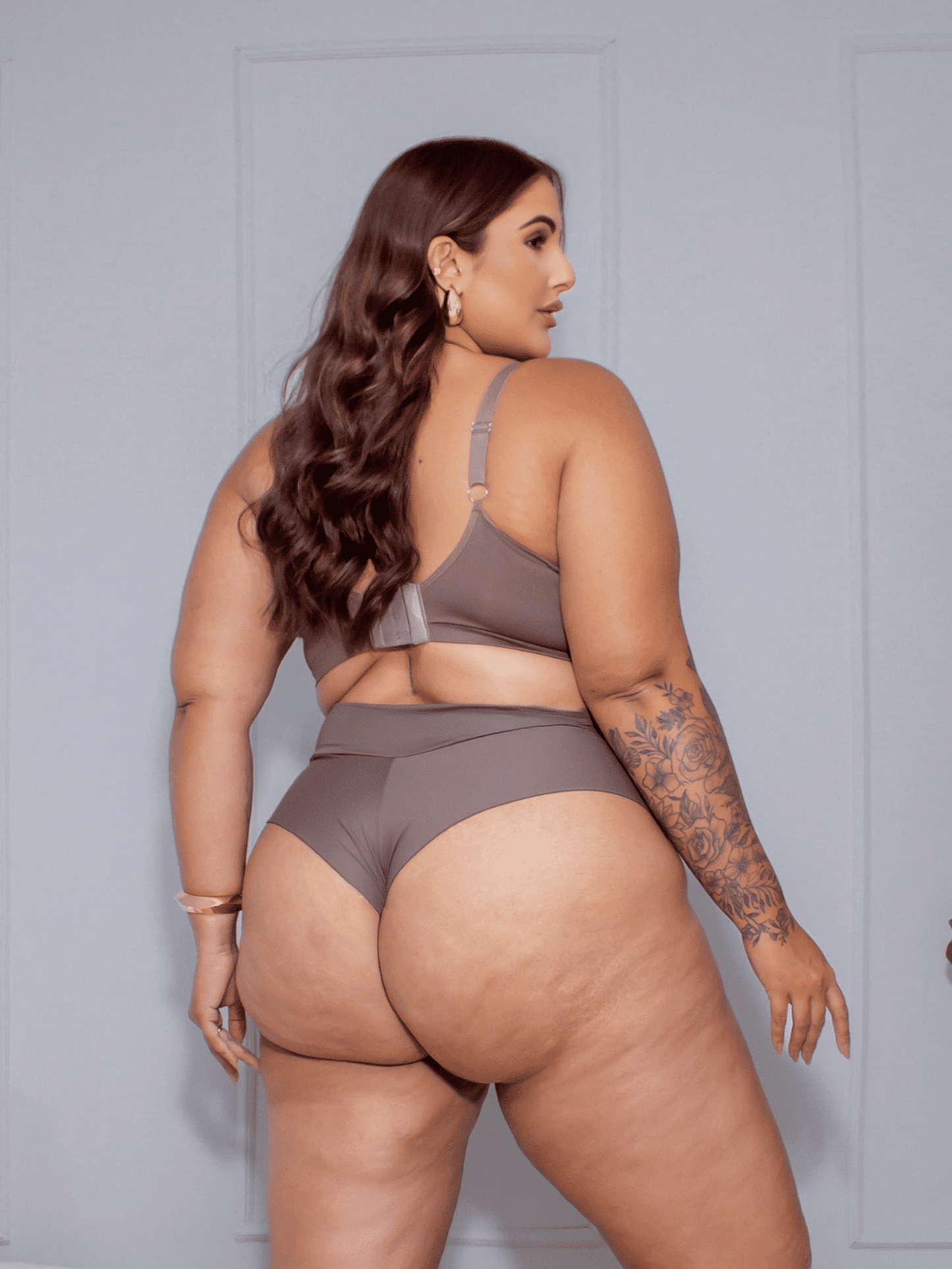 Calcinha Cós Médio Semi Fio Duplo Chocolate