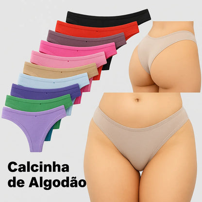 Calcinha Tanga Algodão Conforto Básica Feminina