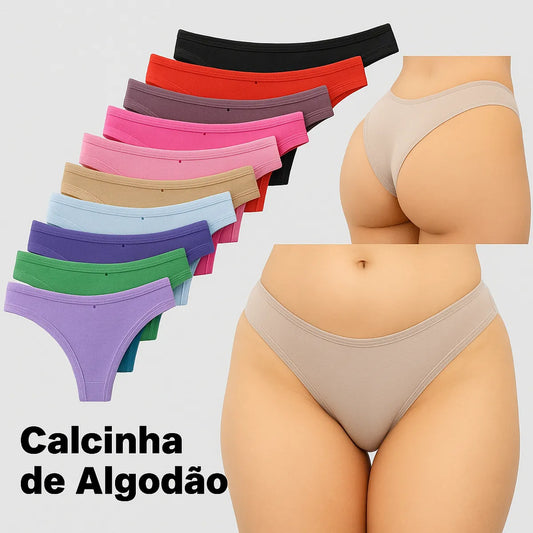 Calcinha Tanga Algodão Conforto Básica Feminina