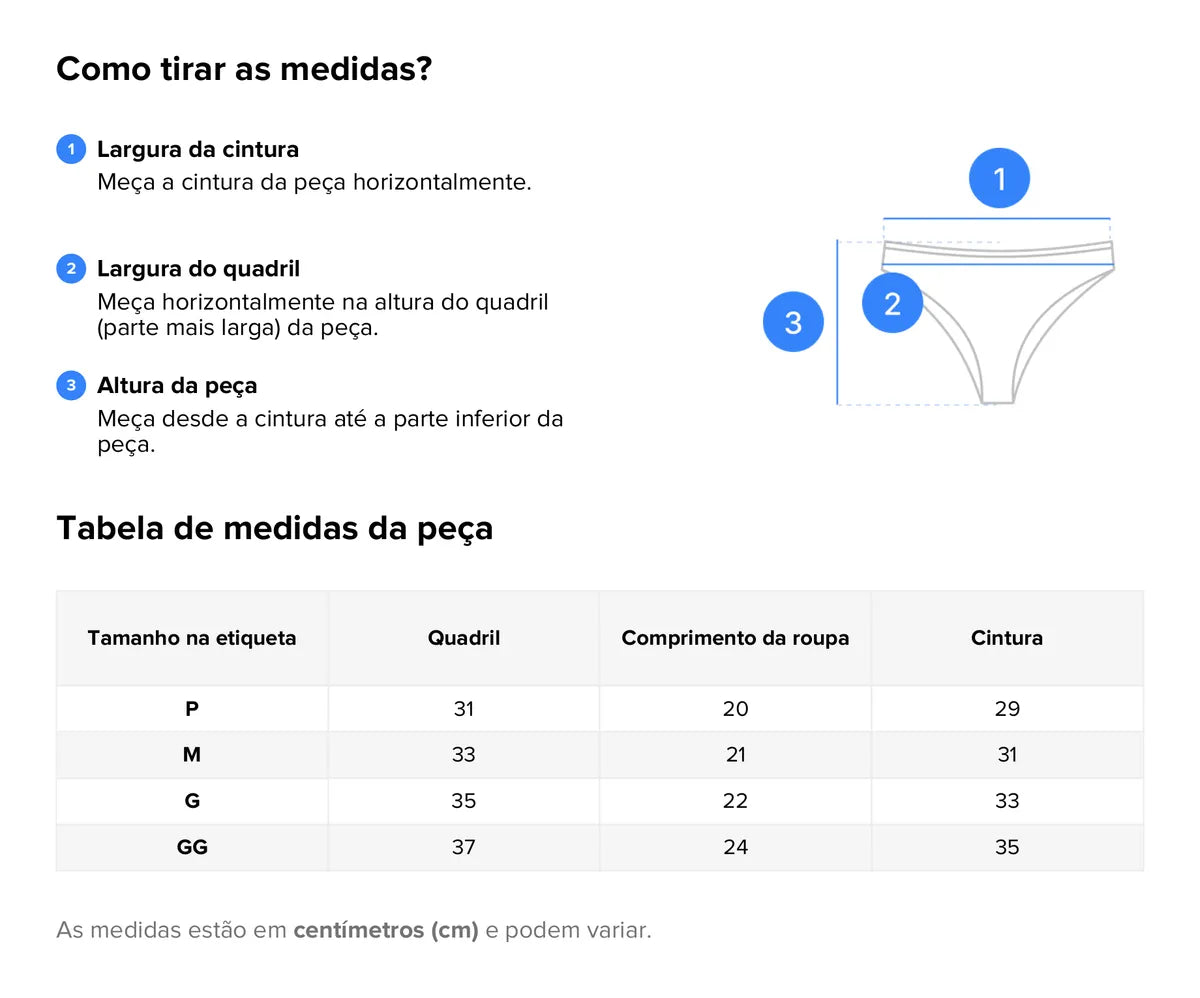 Calcinha Tanga Algodão Conforto Básica Feminina