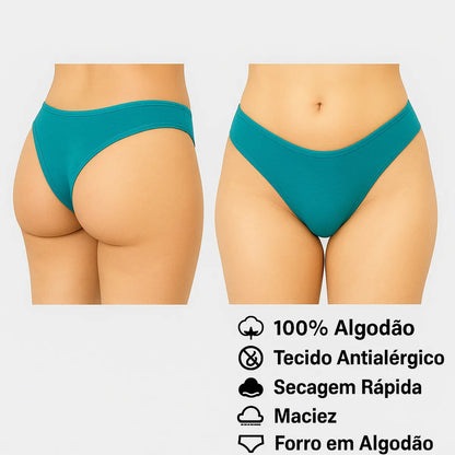 Calcinha Tanga Algodão Conforto Básica Feminina