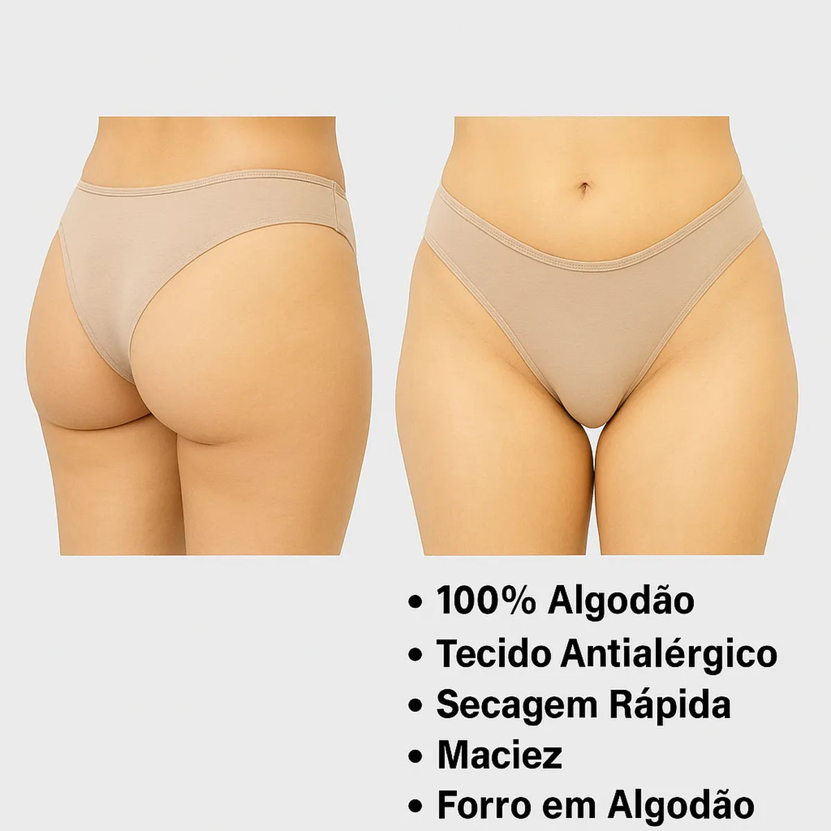 Calcinha Tanga Algodão Conforto Básica Feminina