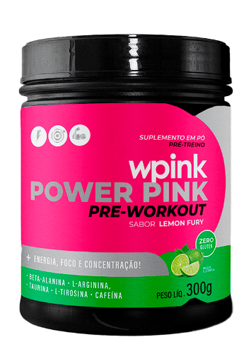 Pré-treino Super Power Pink – Wpink | Energia Máxima com Sabor de Limão