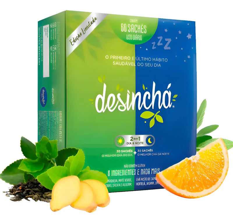 Chá Desinchá Misto 2 em 1 Original 60 Sachês – Desinchá