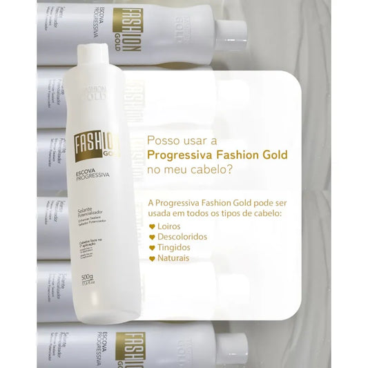 Combo Escova Progressiva Fashion Gold 500g