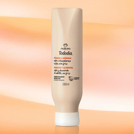 Condicionador Nutritivo Tododia Pêssego e Amêndoa 280ml – Vegano, Nutre e Reduz o Frizz