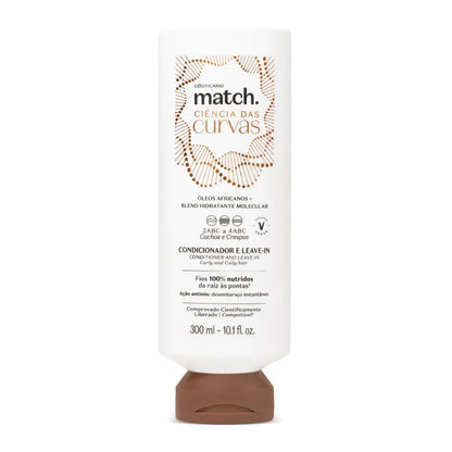 Kit Match Ciência das Curvas Shampoo + Condicionador e Leave-In – O Boticário