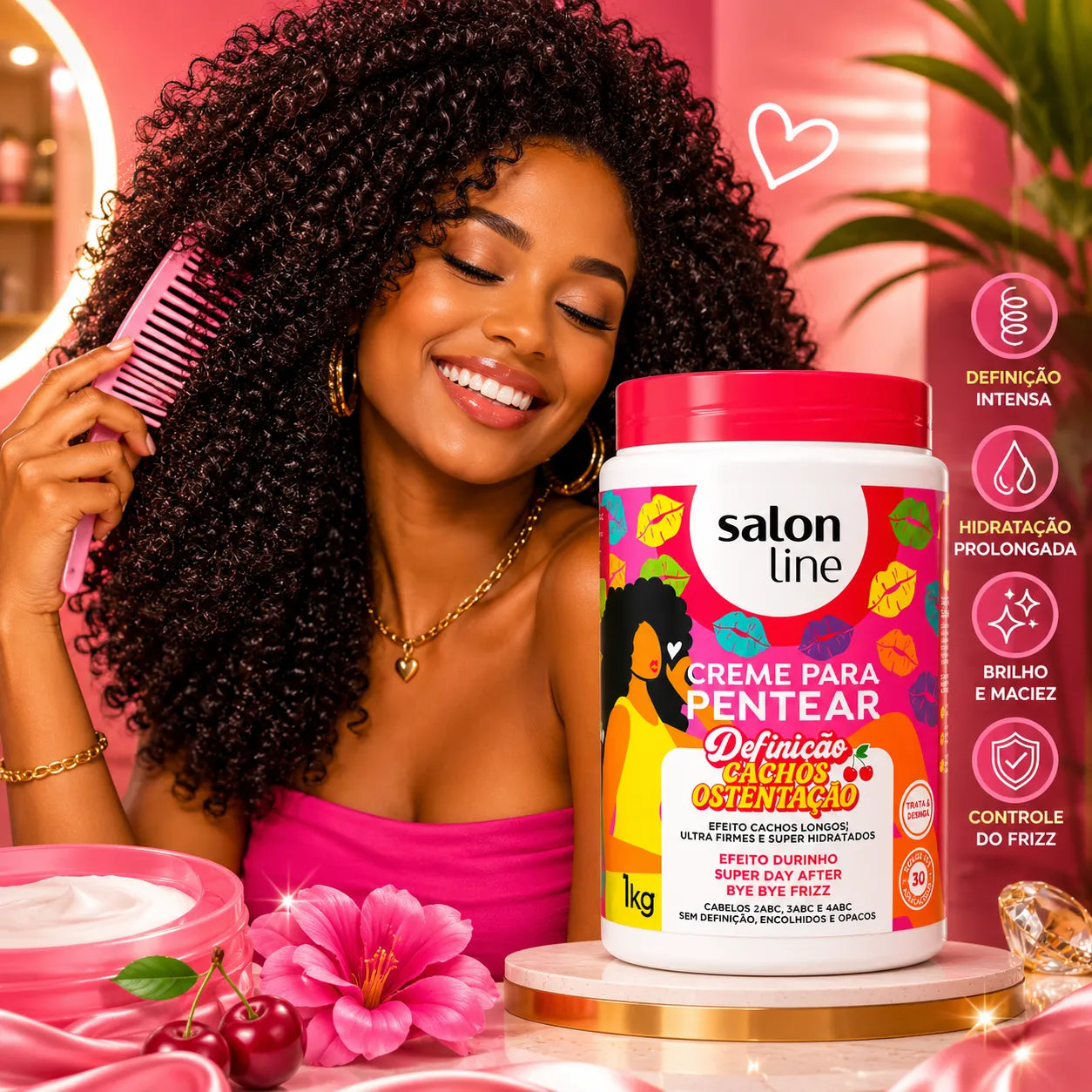 Creme para Pentear Definição Cachos Ostentação 1kg – Salon Line