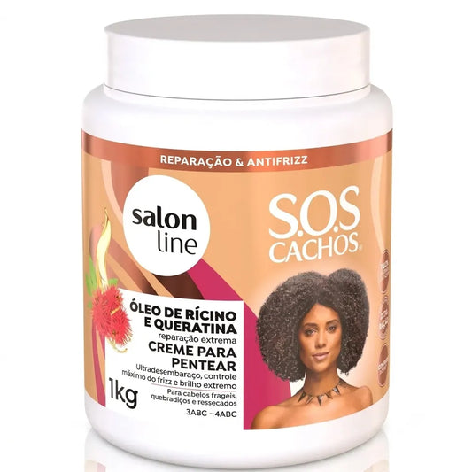 Creme para Pentear S.O.S Cachos Rícino e Queratina 1kg – Salon Line