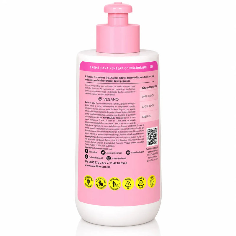 Creme para Pentear SOS Cachos Kids Hidratação 300ml – Salon Line