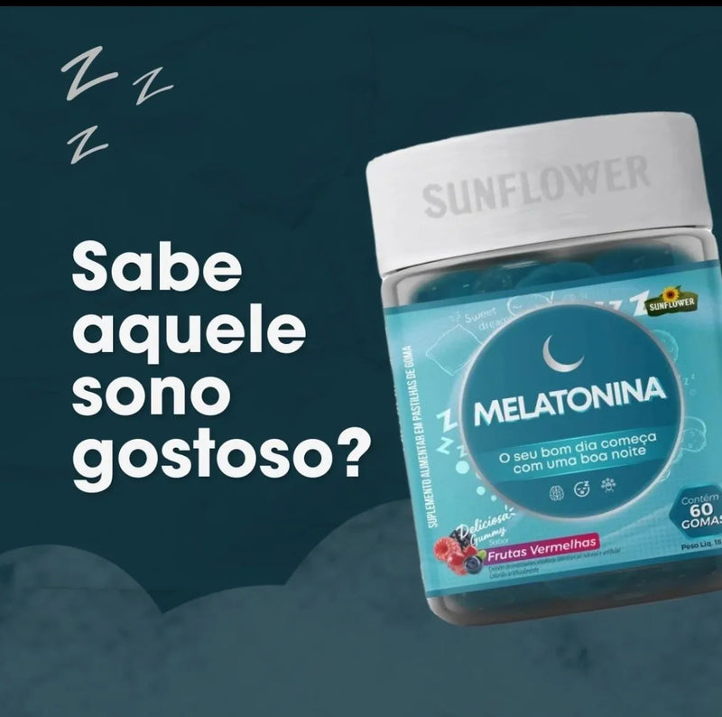 Melatonina Goma Gummies Sunflower – 60 Gomas de Frutas Vermelhas