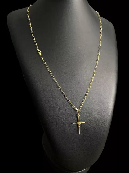 Men's Gold Chain with Pendant - 4.2g Solid Gold Italian Link Necklace