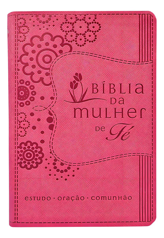 Bíblia da Mulher de Fé NVI – Capa de Luxo Couro Soft Rosa