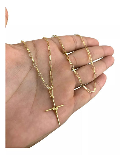 Men's Gold Chain with Pendant - 4.2g Solid Gold Italian Link Necklace