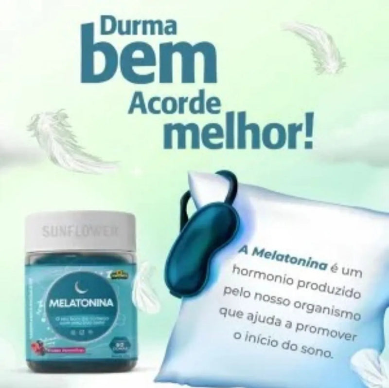 Melatonina Goma Gummies Sunflower – 60 Gomas de Frutas Vermelhas