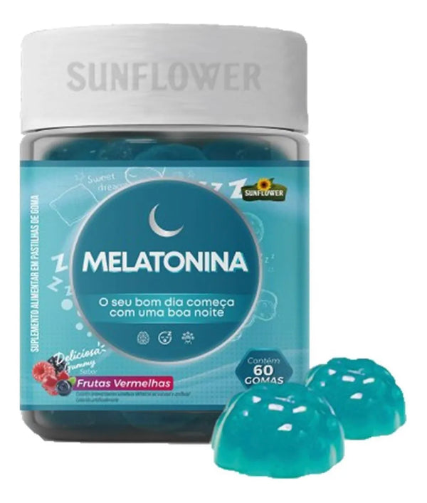 Melatonina Goma Gummies Sunflower – 60 Gomas de Frutas Vermelhas